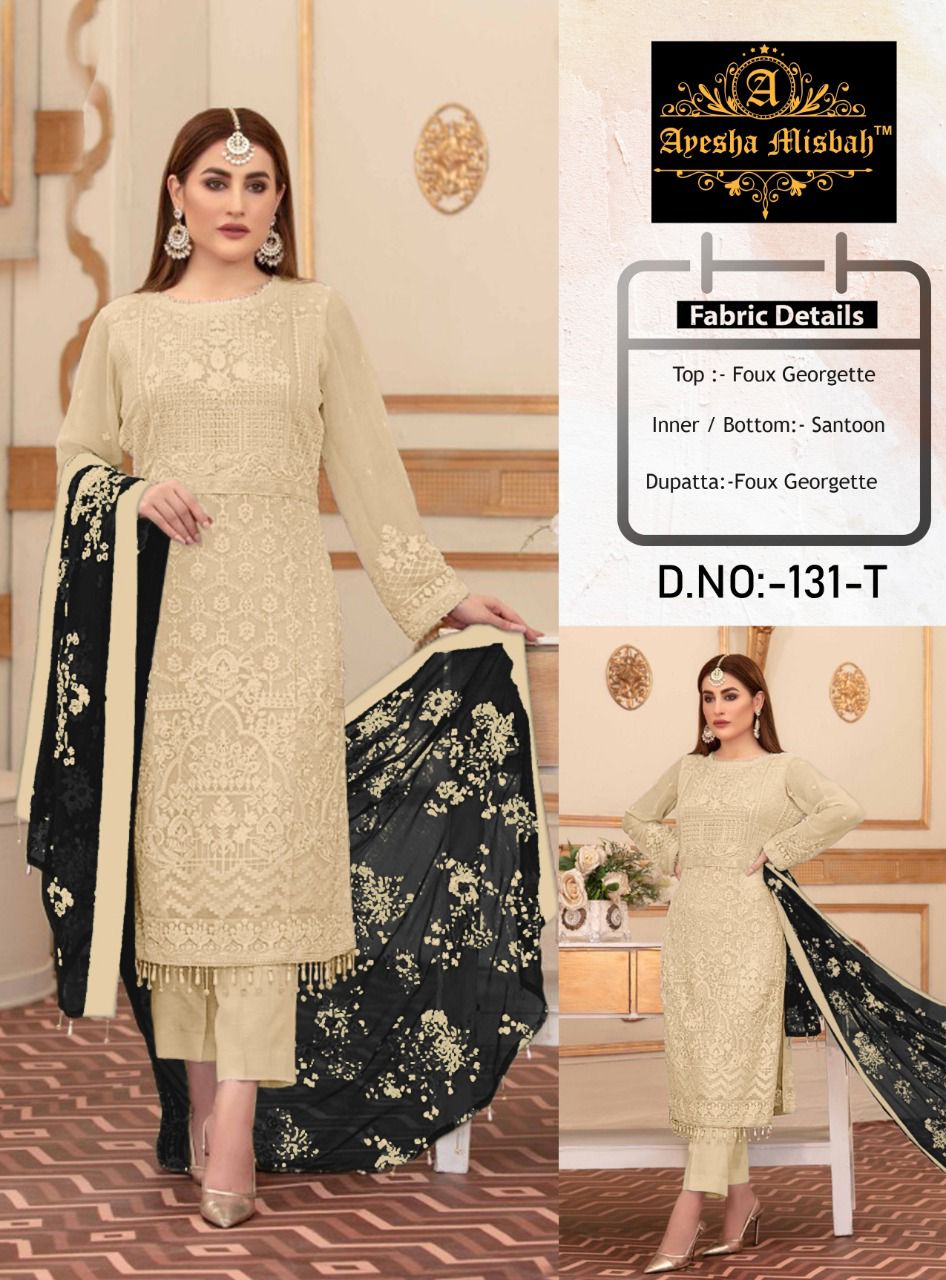 Ayesha Misbah 131 Festive Wear Designer Georgette Salwar Suits Collection